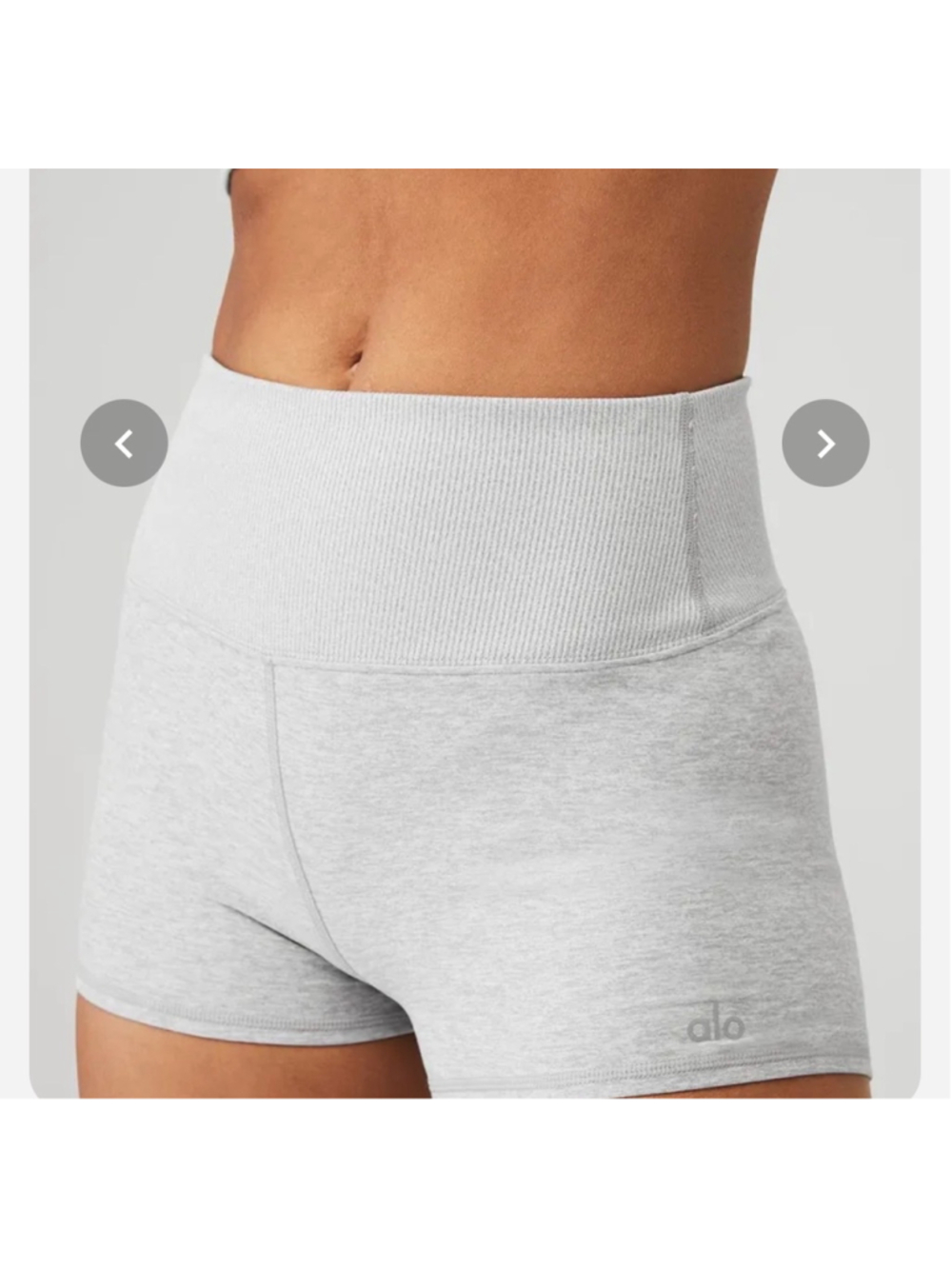 Women's Alo Yoga Alosoft Aura Athletic Shorts XS Heather Grey